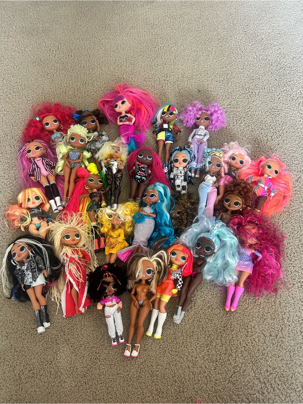Colorful Assorted Dolls Lot - Multicolor